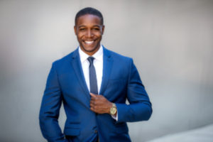 Young Black man in a suit